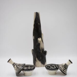 Hand Painted Condiment Set - Black