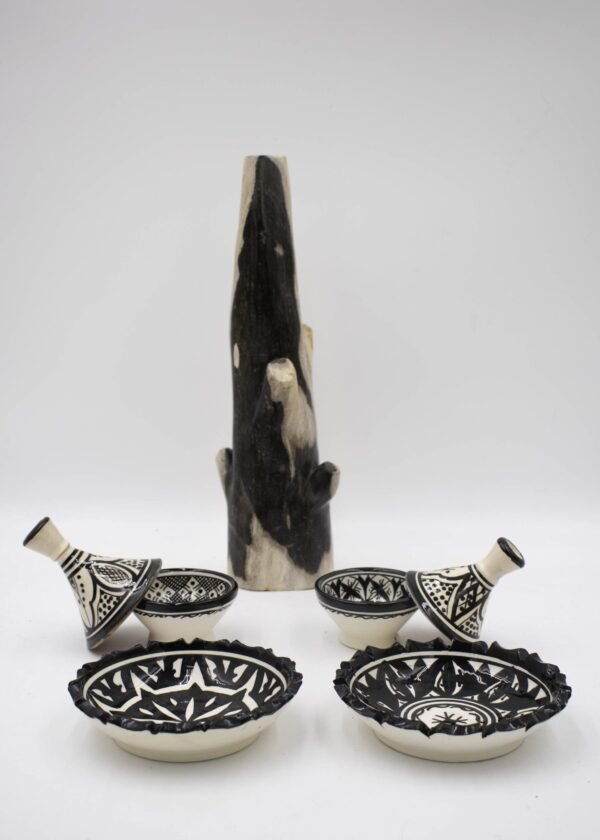 Hand Painted Condiment Set – Black
