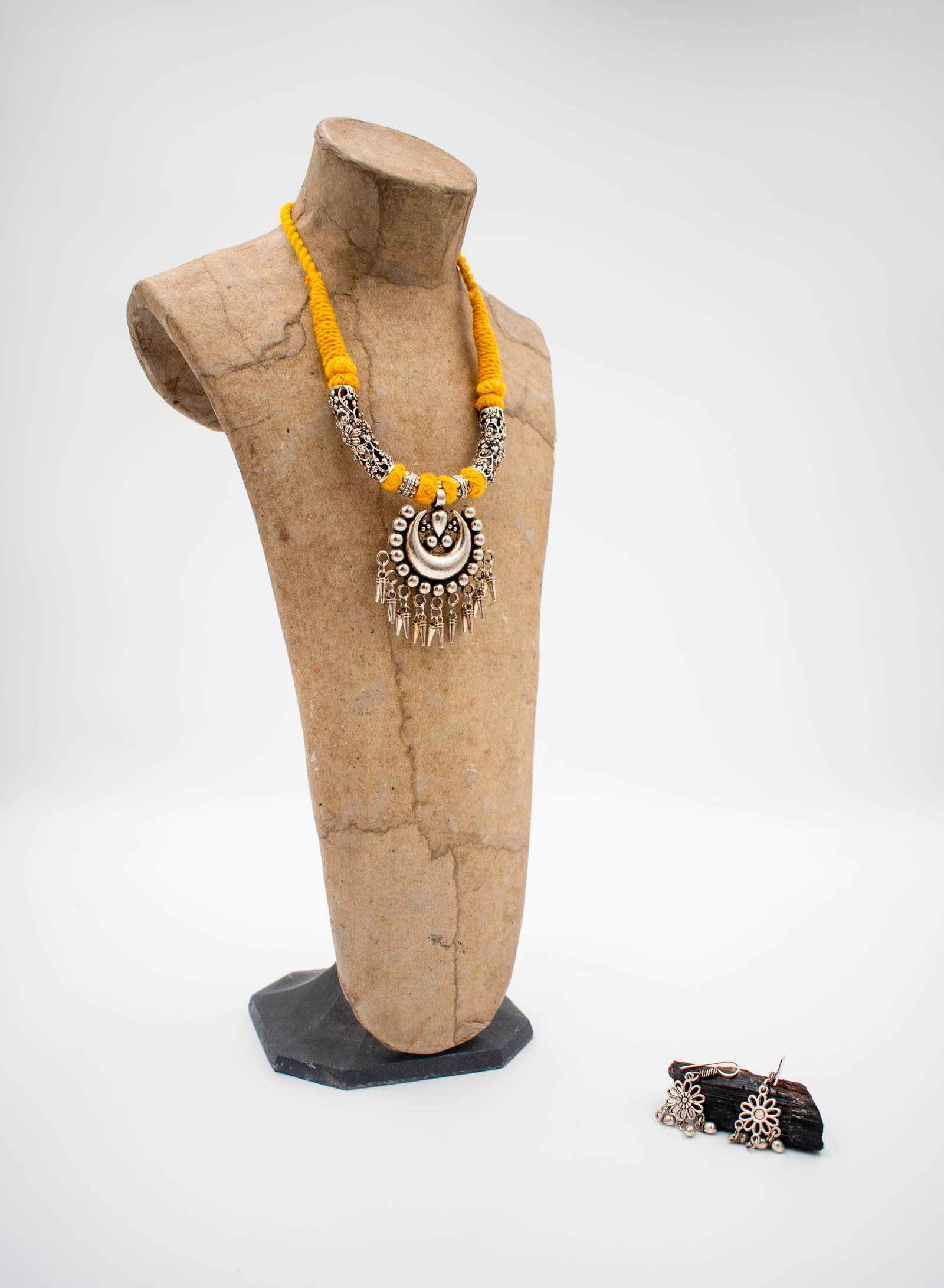 Marsala Mixed Metals Embroidered Jewellery