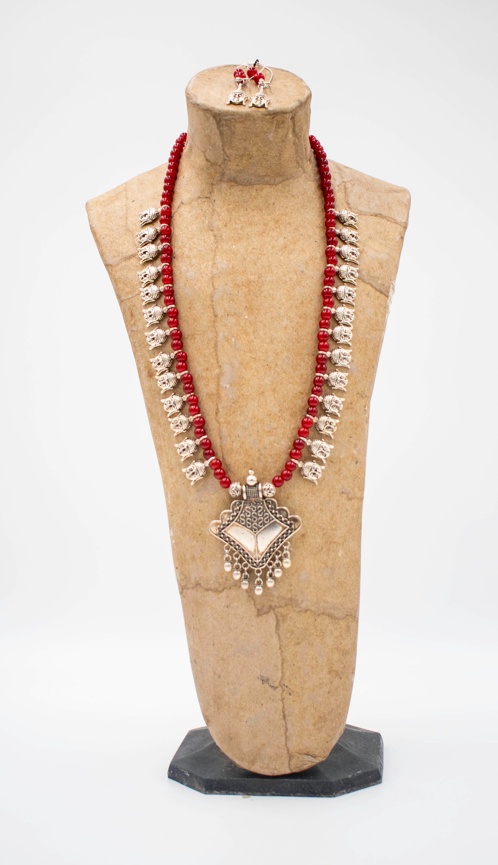 Marsala Mixed Metals Embroidered Jewellery