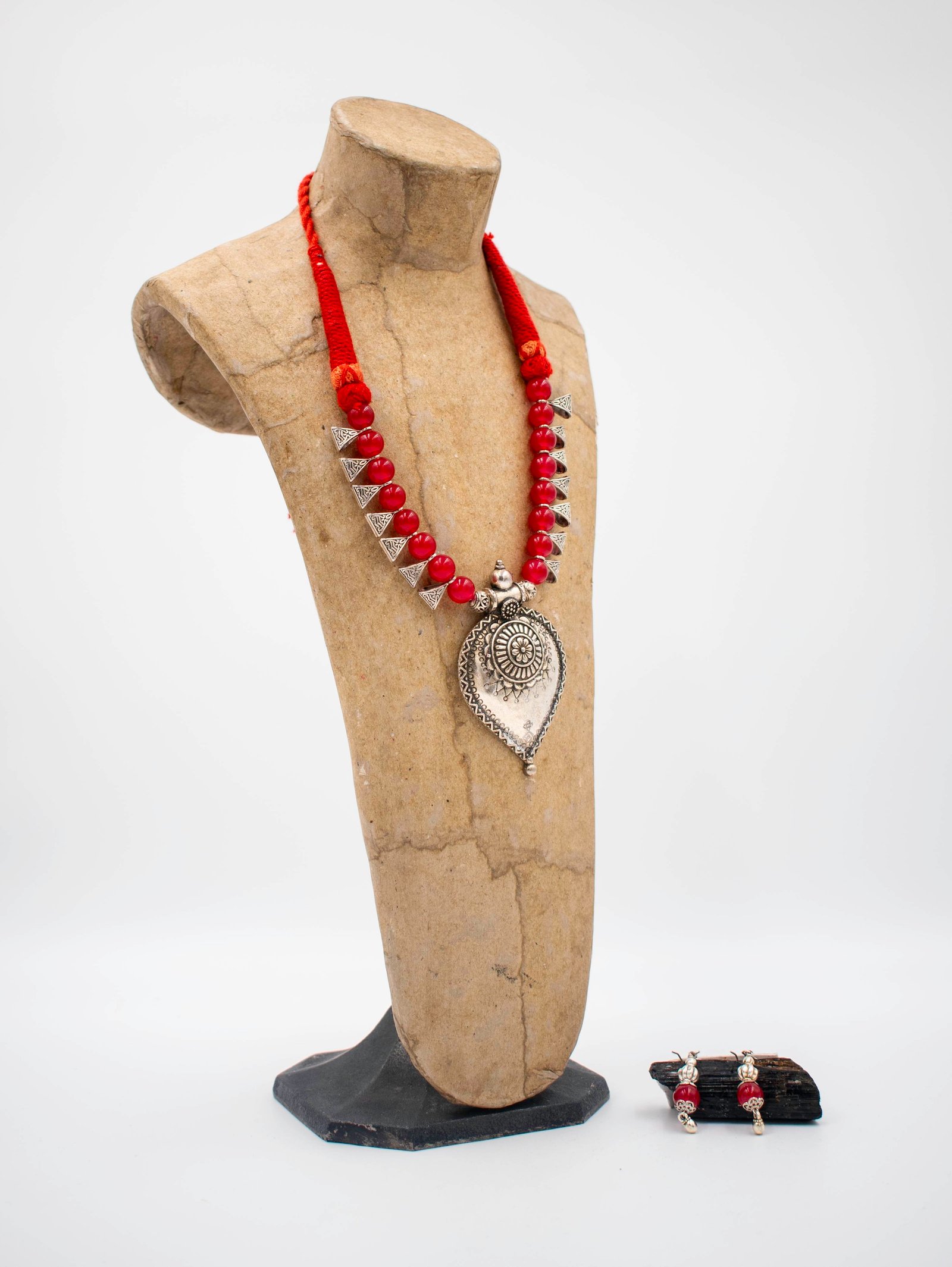 Marsala Mixed Metals Embroidered Jewellery