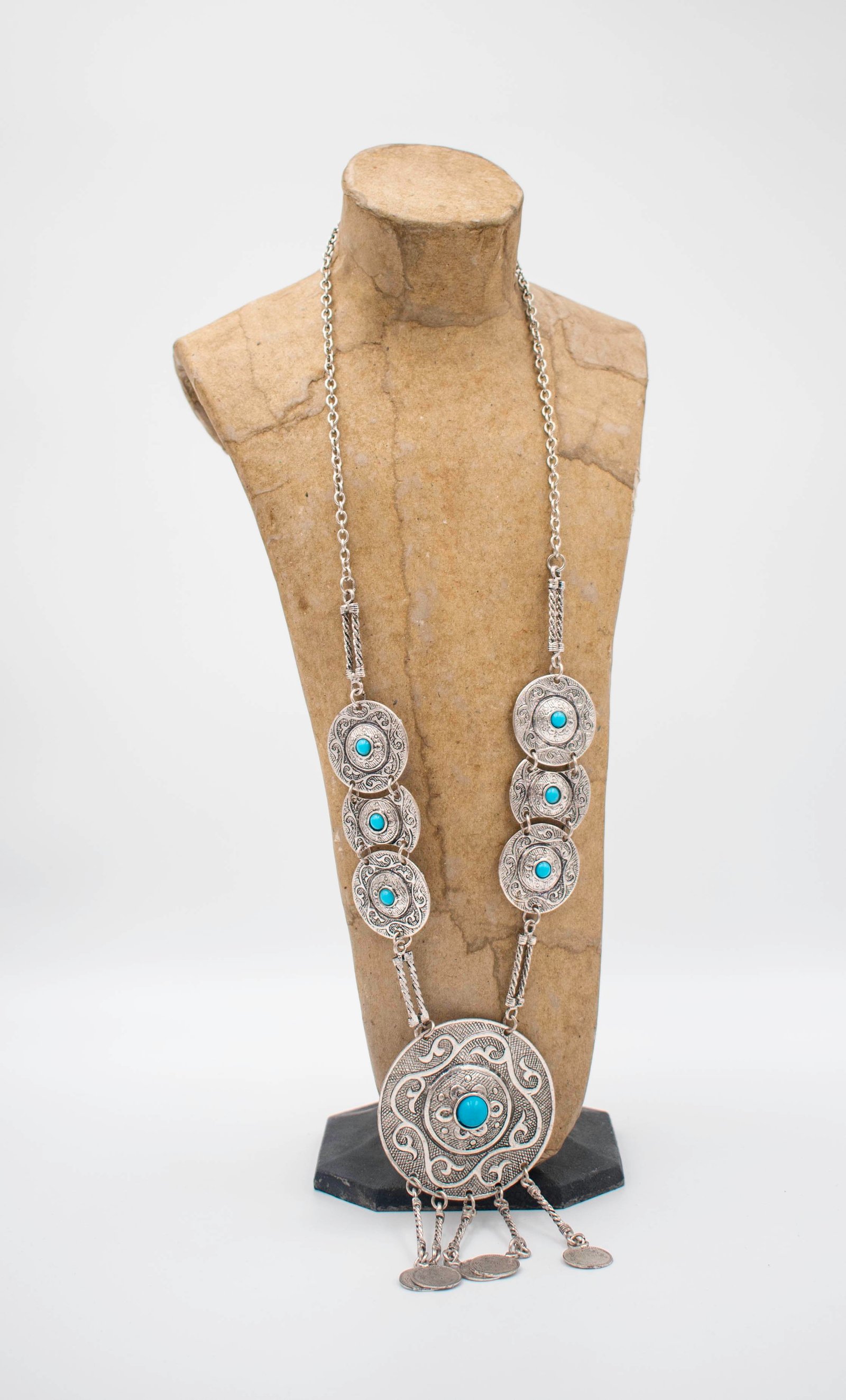 Silver & Turquoise Necklace & Earring Set