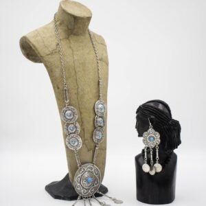 Silver & Turquoise Necklace & Earring Set