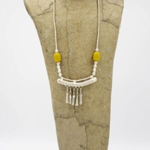 Marsala Silver Bar Pendant Necklace