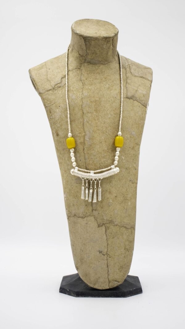 Marsala Silver Bar Pendant Necklace