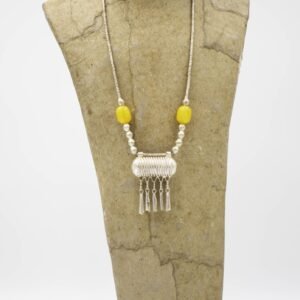 Marsala Silver Bar Pendant Necklace