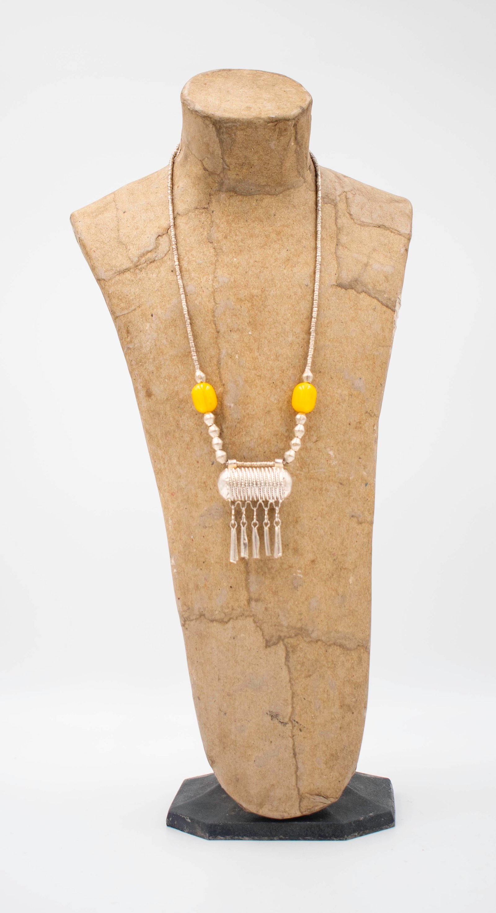 Marsala Silver Bar Pendant Necklace