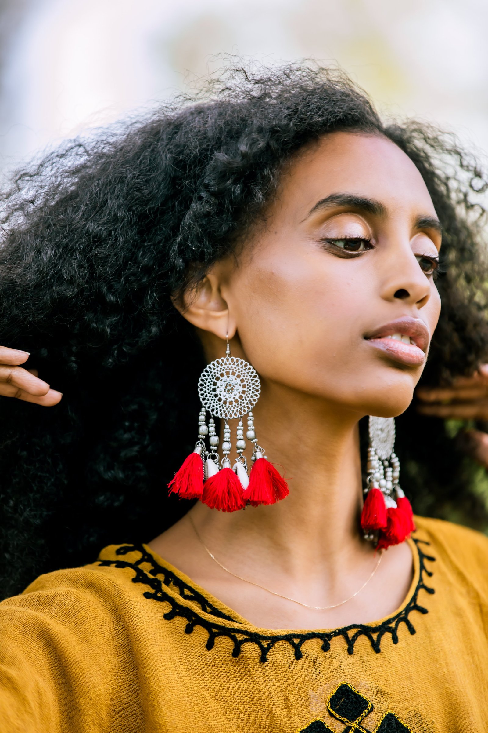 Marsala Mixed Metals Embroidered Jewellery