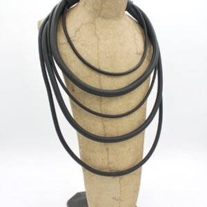 Aphrodite Multi-Strand Layered Necklace (Recycled Rubber) - Magnetic Clasp