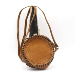 Round Leather Crossbody Bag