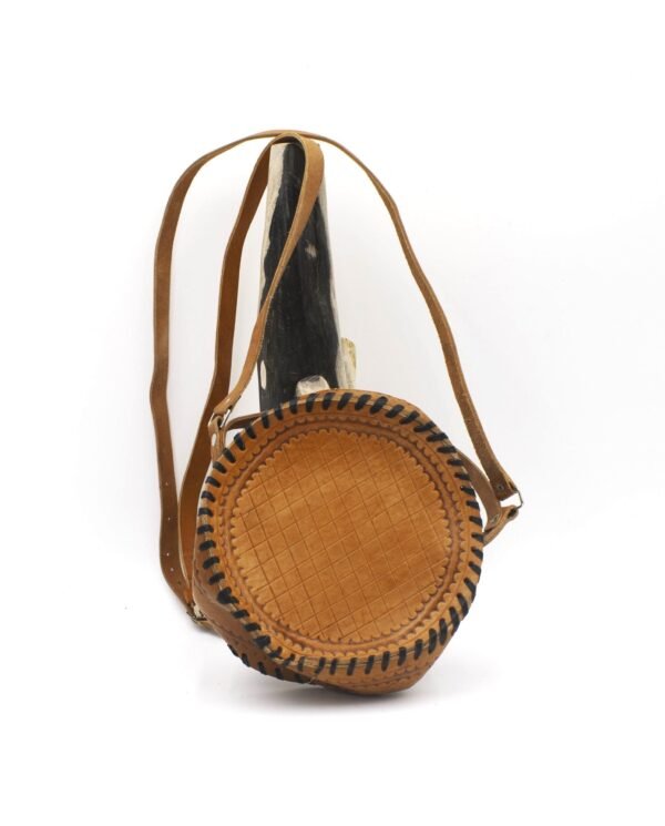 Round Leather Crossbody Bag